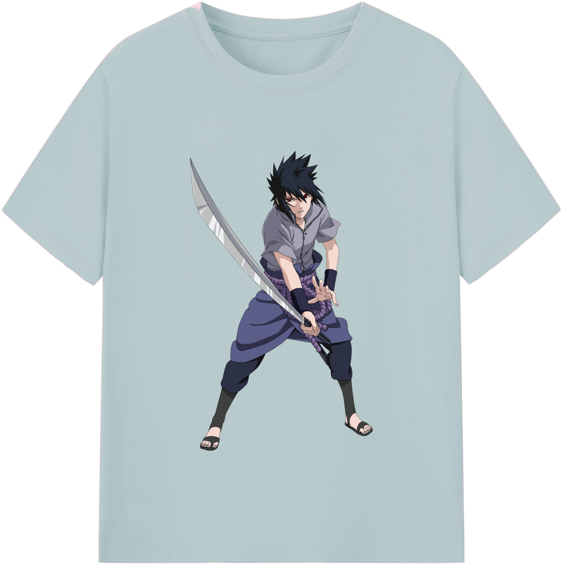 （画像用） NARUTO -ナルト- うちは サスケ Uchiha Sasuke 綿100％半袖Tシャツ（フロントプリント）